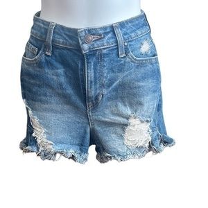 Guess‎ Claudia High-Rise Frayed Denim Short 24